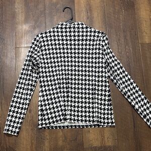 Ann Taylor Monochrome Houndstooth Top